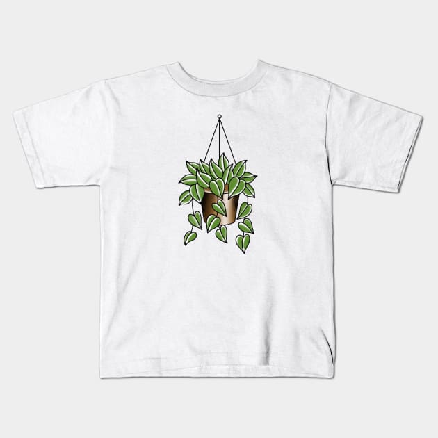 Hanging basket pothos Kids T-Shirt by NicoleHarvey